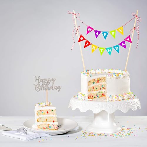 Miniatura 8 de 48 piezas de adornos dorados claros para cupcakes de feliz cumpleaños, para decoración de fiestas de cumpleaños