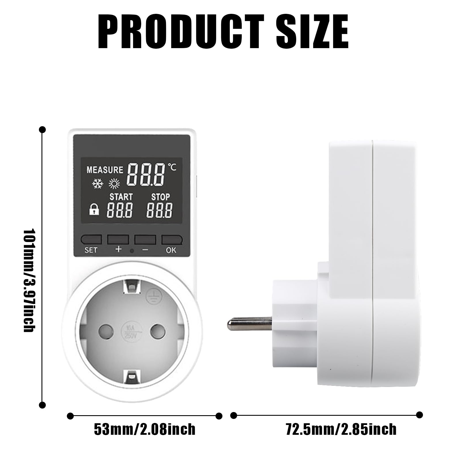 Thermostat Steckdose Digital Zeitschaltuhr Heizung Kühlung 2m Kabel Wasserdicht LCD Sonde für Gewächshaus Aquarium