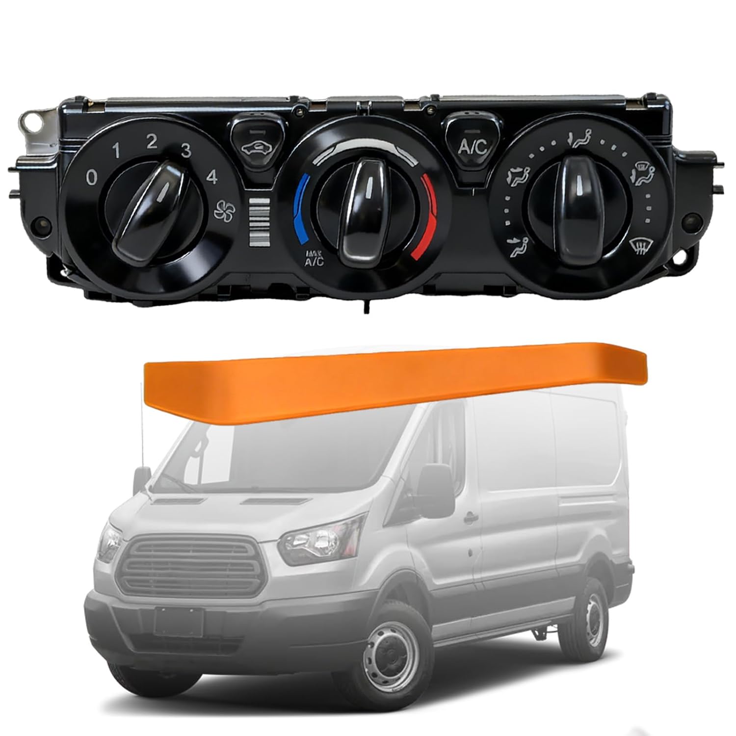 CK4Z19980A HVAC Control Module, A/C Temperature Control Panel Compatible with 2015-2019 Ford Transit 150 250 350 350HD, Replaces CK4Z19980B CK4T19980AC CK4T19980AD CK4T19980AE HAC02648