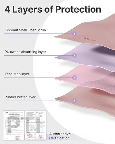 Miniatura 4 de YOTTOY Alfombrilla de yoga, antideslizante, con diseño antidesgarro y alfombrilla de goma natural amigable con correa y bolsa