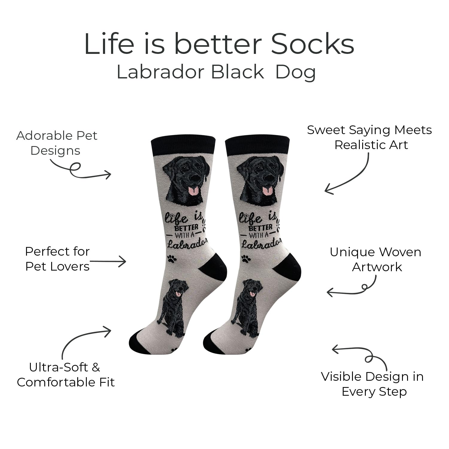 E&S Pets Pet Lover Socks - Dog & Cat Socks - Unisex Novelty Gifts