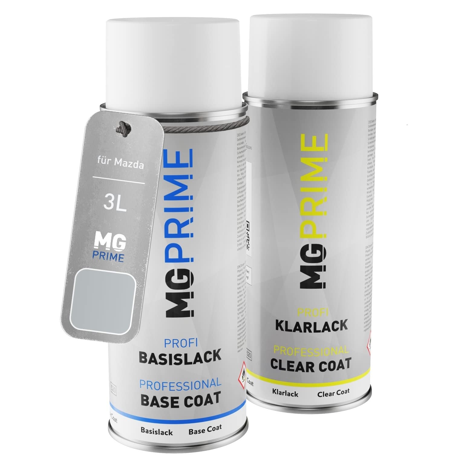 MG PRIME Car paint Spray can set for Mazda 3L Silverstone Metallic/Silver Stone Metallic Base coat clear coat spray can 400ml