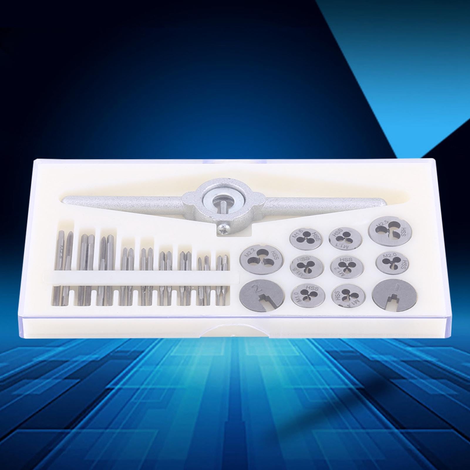 Set di Maschi e Filiere, Kit di Utensili per Filettatura HSS da 30 Pezzi con Chiavi per Filettatura Interna Ed Esterna, Maschiatura Manuale di Precisione