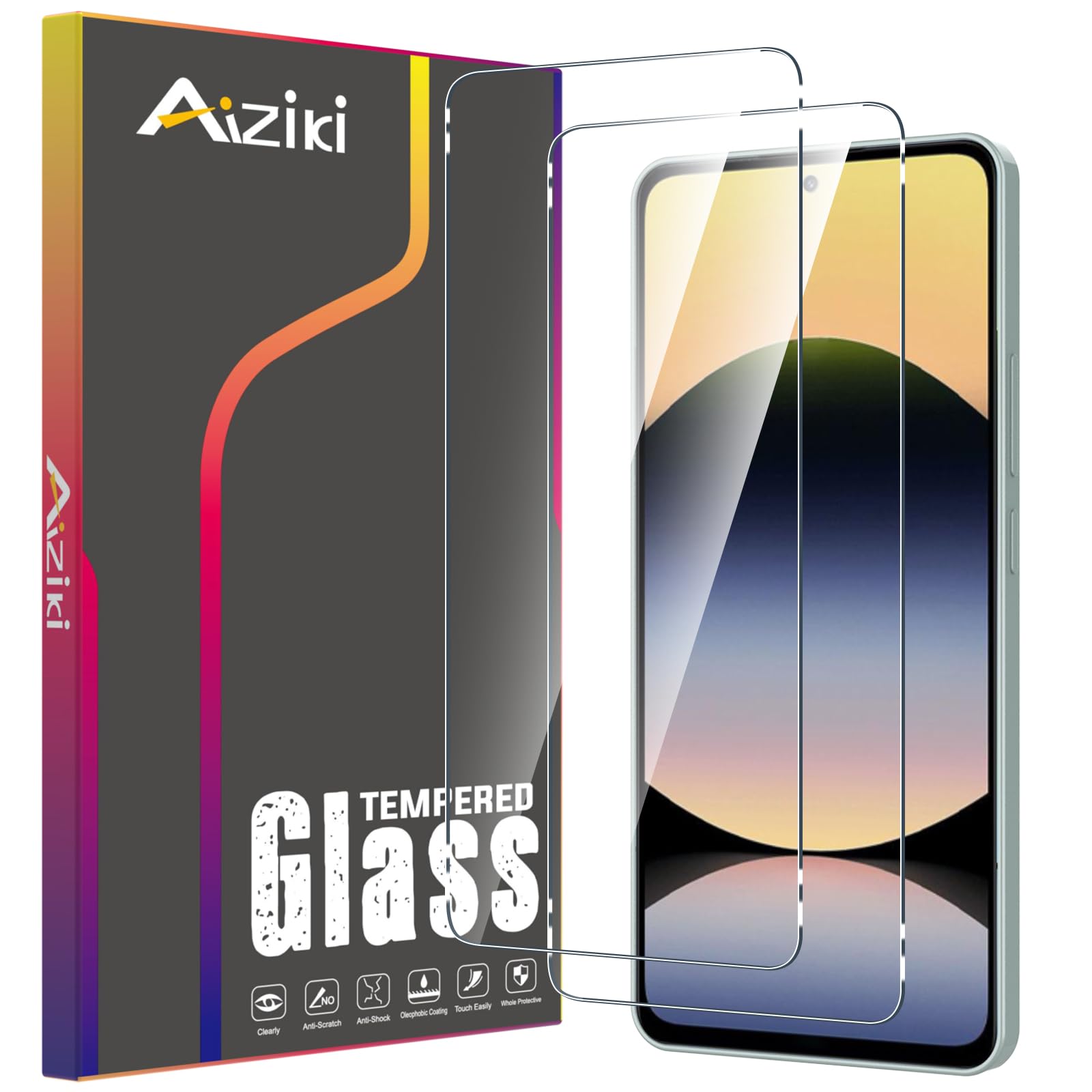 (2 Pack Designed for Redmi Note 14 Screen Protector Tempered Glass, Ultra Resistant, Shatterproof, Scratch-Resistant, Bubble Free for Xiaomi Redmi Note 14 Screen Protector, Case FriendlyClimatePartner certified