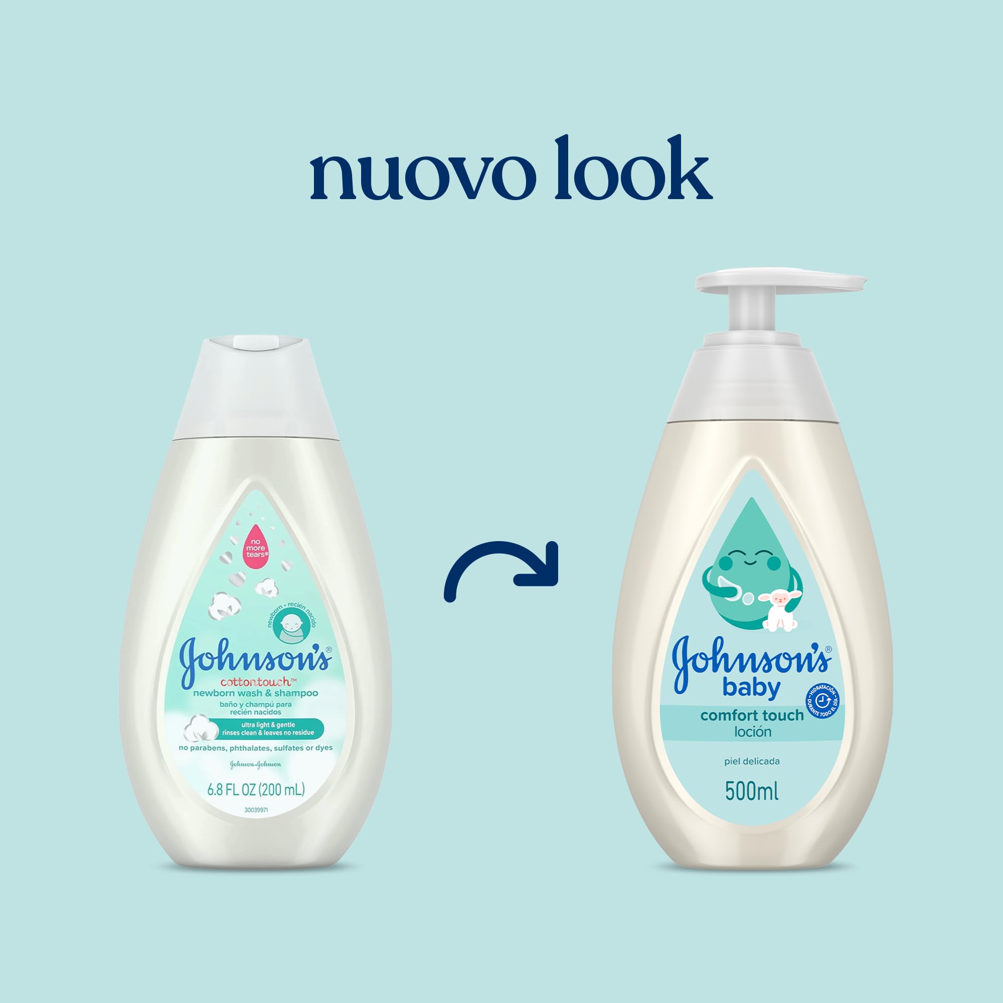 Johnson's Baby Comfort Touch Crema Liquida 500 ml, Crema idratante per neonati con fragranza al Cocco, Baby lotion per pelle delicata