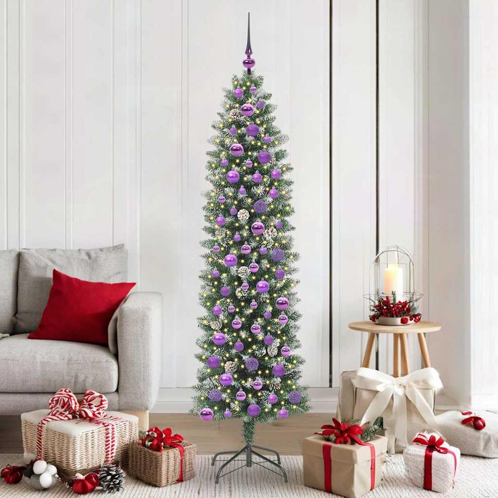 Sapin de Noël moderne 180 cm illuminé pour réchauffer l'ambiance du salon