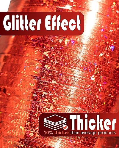 Image of PartyWoo Red Ribbon, 500 Yard Curling Ribbon for Crafts, Iridescent Crimped Ribbon, Shiny Metallic Ribbon for Gift Wrapping, Ribbon for Balloons String, Hair, Florist Flower (1 Roll)