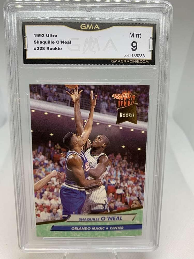 GMA Graded Mint 9 841136283 1992-93 Ultra #328 Shaquille O'Neal Orlando Magic Rookie Professionally Graded Basketball Card