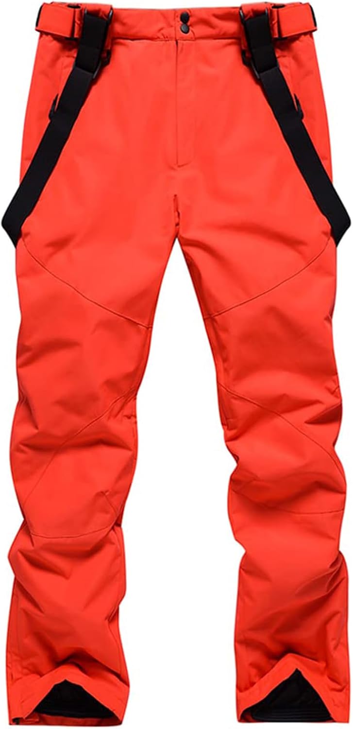 HOTIAN Skibroek voor dames, sneeuwbroek, waterdicht, winddicht, bretelbroek, ademende outdoorbroek, winter, warme snowboardbroek, skilanglaufbroek, zwart, L