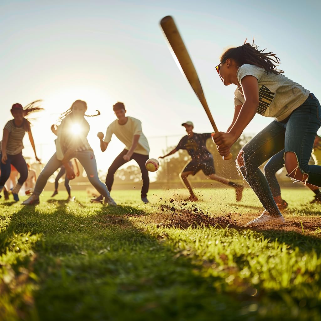 Fuerte Bate de Béisbol de Madera Maciza para Niños y Adultos, Agarre Antideslizante
