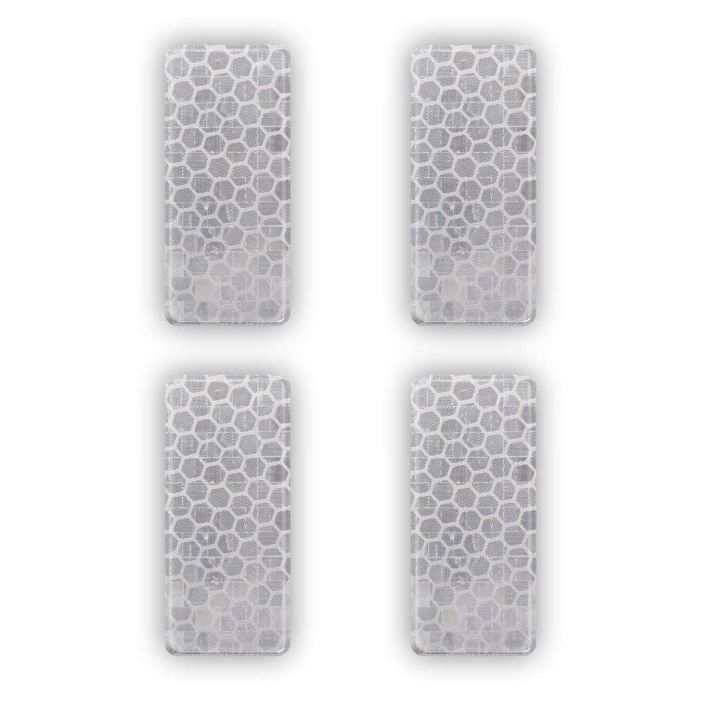3D Stickers Diamond Refractive Rectangle, White, Set of 4