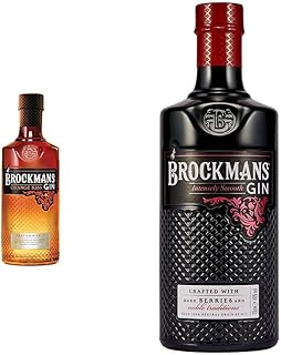 Brockmans Orange Kiss Gin crafted with triple sec & Valencia oranges, 70cl abv 40% & Intensely Smooth Premium Gin 70cl | Crafted with Dark Berries and Noble Traditions, package may vary