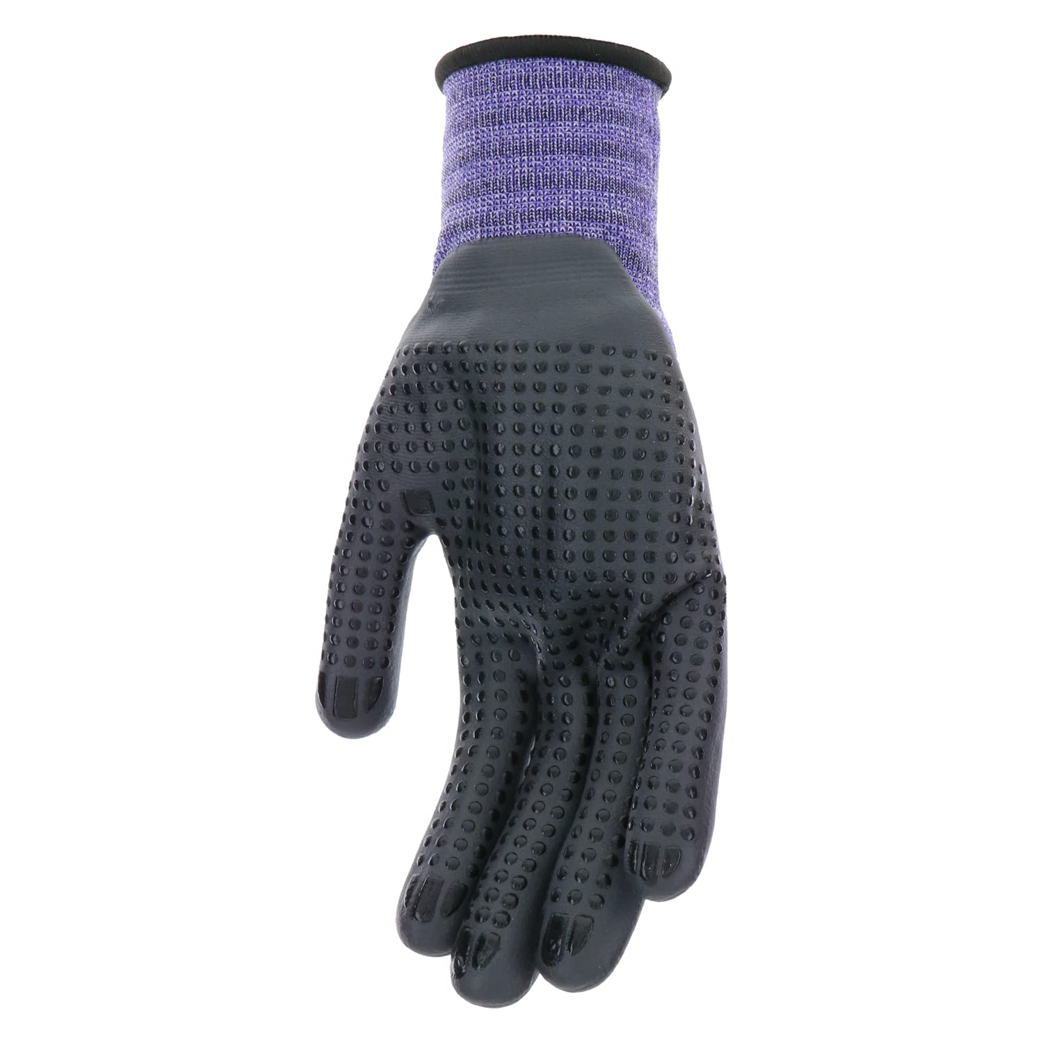 MUD Grip - Guantes de jardinería de palma de nitrilo sin costuras para mujer, resistentes al agua, excelente agarre, alta destreza, resistentes a la abrasión, mediano/grande, violeta (MD31011V-WML)