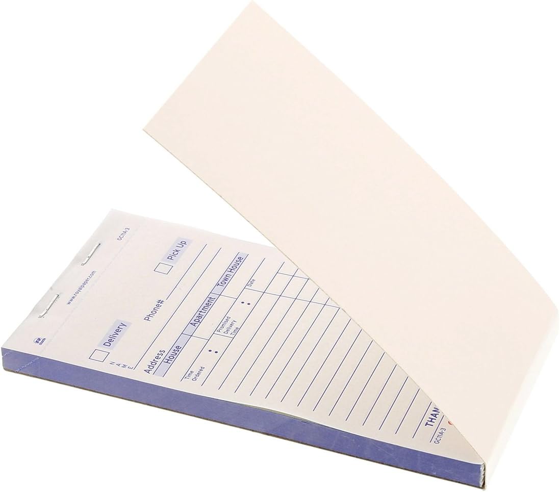 AmerCareRoyal guest check pad, 14 lines, three-part carbonless, 3.4 x 6.69, 50 forms/pad, 50 pads/carton