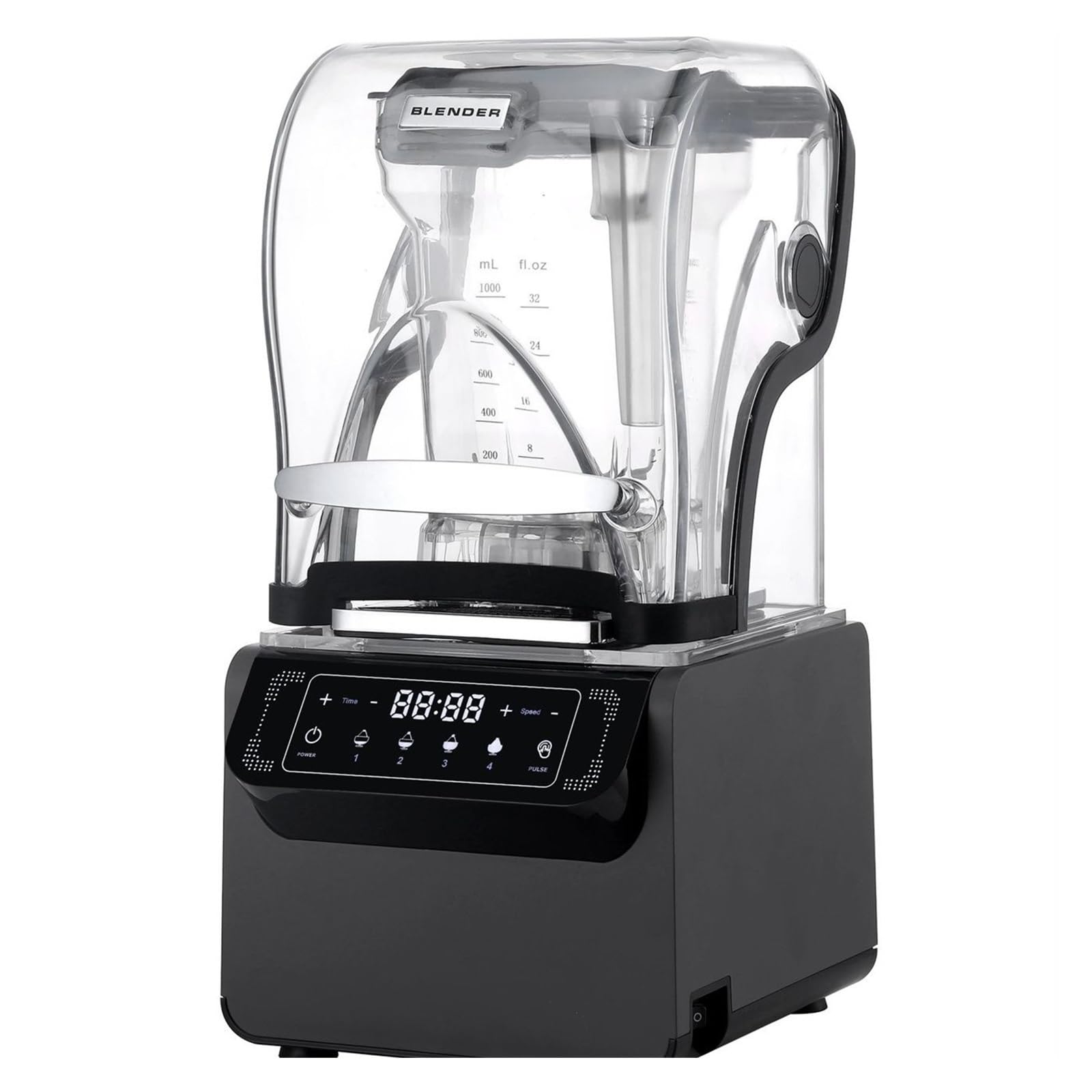 Licuadora Profesional Inteligente De 2 Litros Y 2200 W Con Temporizador, Exprimidor, Procesador Alimentos Alta Potencia, Batidos Hielo, Trituradora AgitacióN Vigorosa(Black)