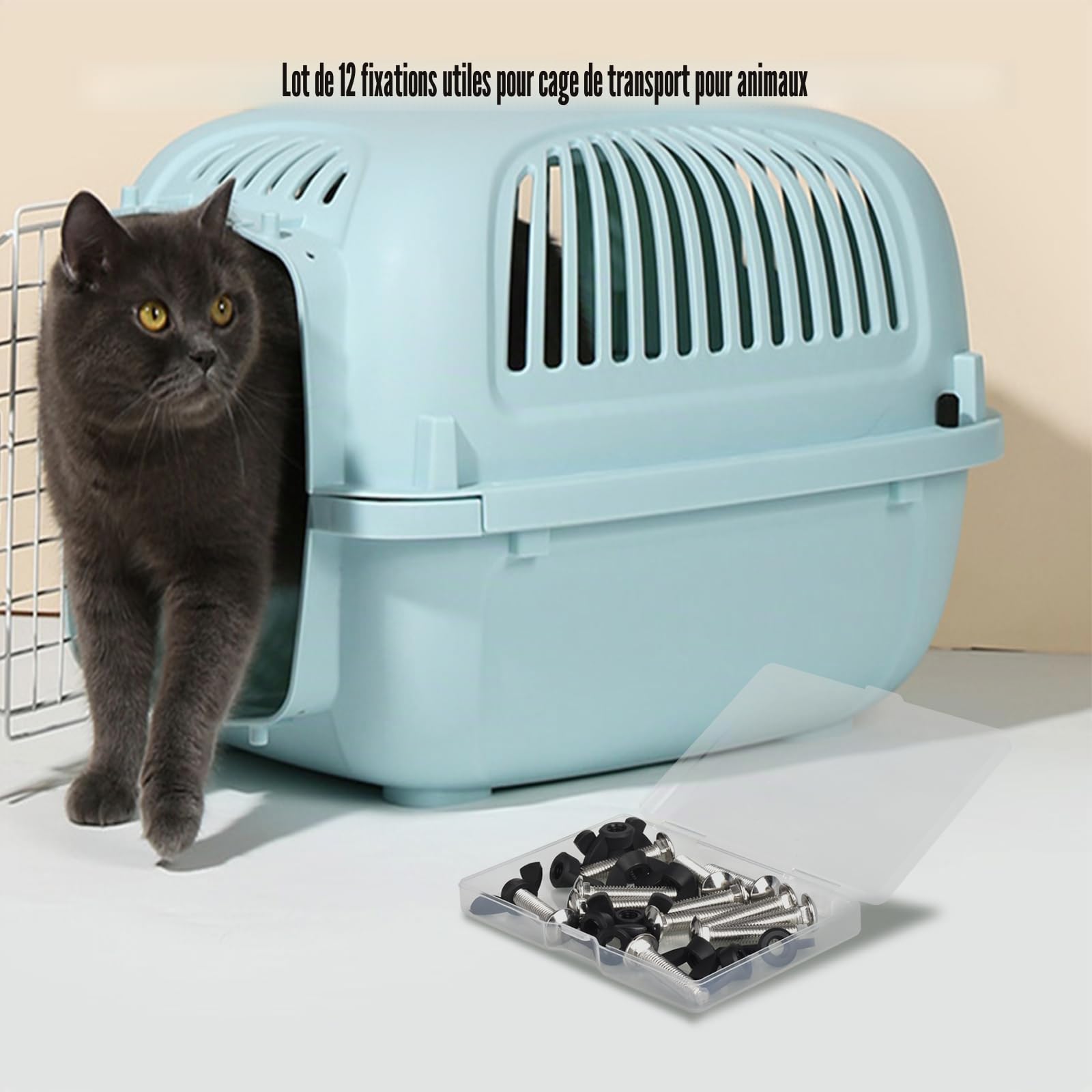M6 Lot de 12 boulons de rechange pour cage de transport d'animaux domestiques