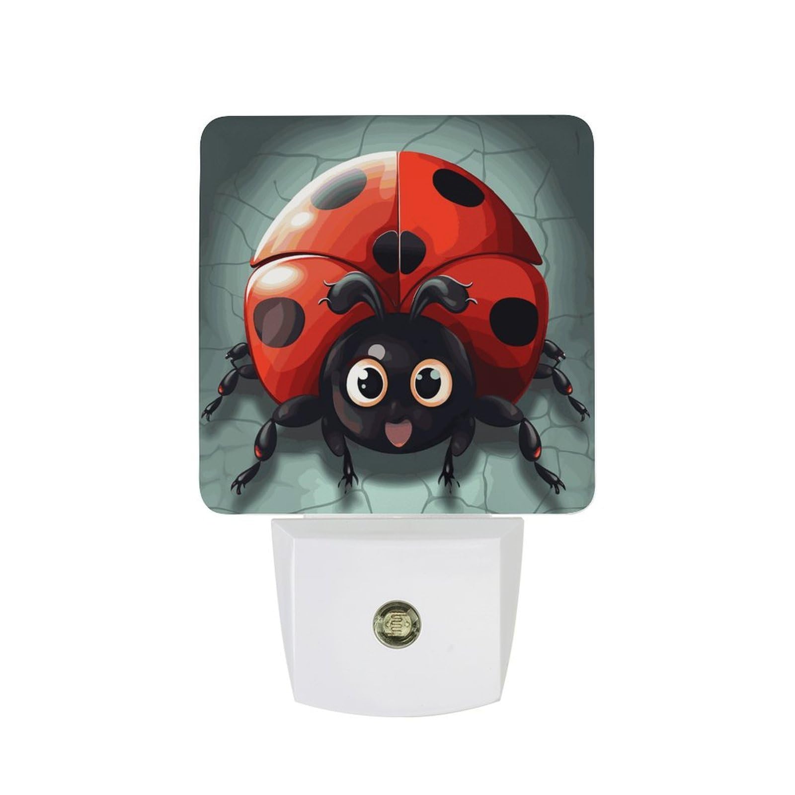 FodPand Night Light Plug Into Wall with Dusk to Dawn Sensor 0.5w Modern LED Cartoon Ladybug Plug in Night Lamp Warm White Glow Nightlight for Bedroom Hallway Kitchen Bathroom Stairs Corridor