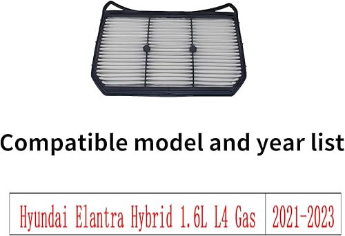 Miniatura 7 de Filtro de aire de motor JTEAF99097 compatible con TUCSON (2016-2021), SPORTAGE (2017-2022) Reemplazo para 28113-D3300, FDA12065, CA12065, AF5260