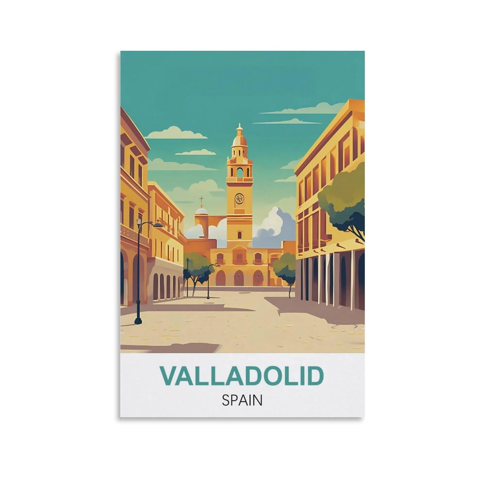 EZMLFA 5D Diamond Painting Kits,Valladolid Spain,Diamond Painting Kits for Beginners Round Full Drill Painting with Diamonds Gem Art for Home Wall Decor 40x40cm