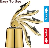 Vista 4 de Tapones de vino para botellas de vino con tapón de botella de vino al vacío de acero inoxidable con corchos de vino reutilizables de silicona, a