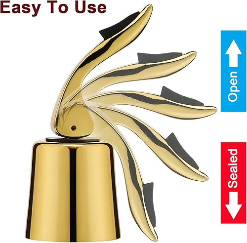 Miniatura 4 de Tapones de vino para botellas de vino con tapón de botella de vino al vacío de acero inoxidable con corchos de vino reutilizables de silicona, a