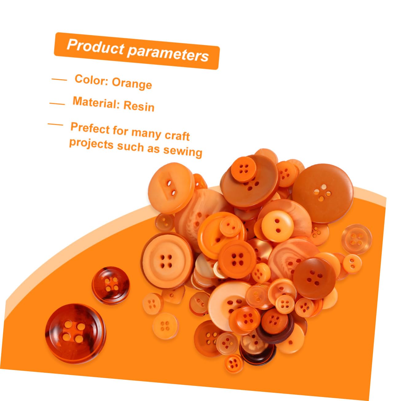 Bottoni in Resina Arancia 7mm-35mm, Kit DIY 1000 Pezzi