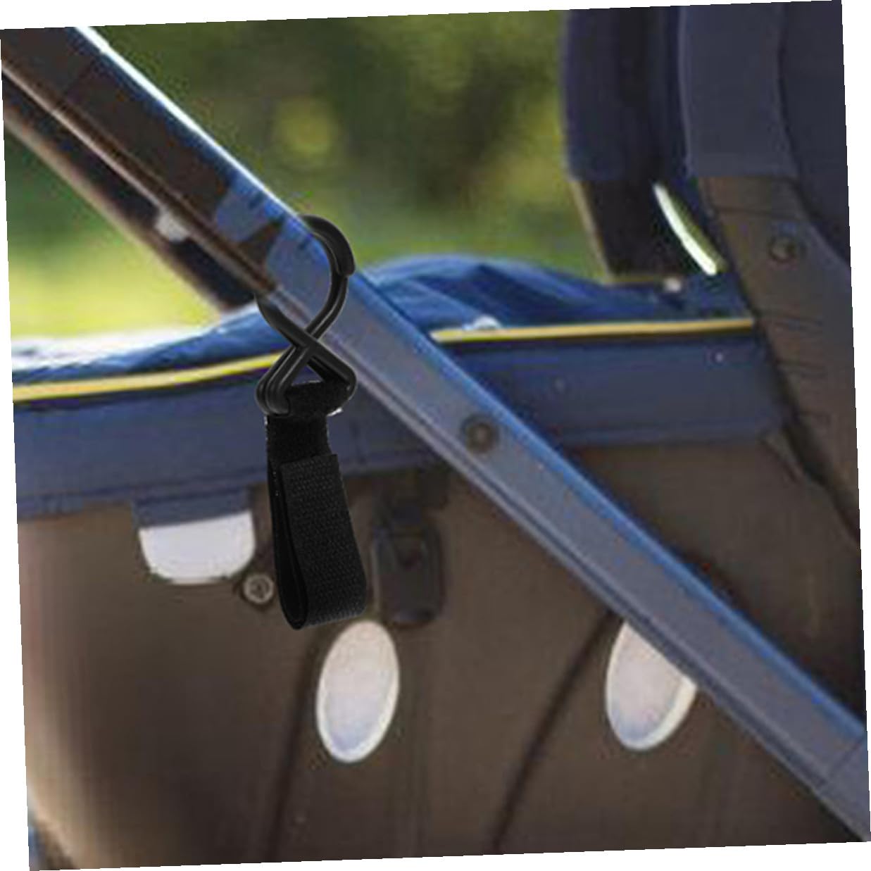12pcs Heavy-Duty Stroller Hooks with Nylon Hook and Loop Fastener Straps Hanging Clips for Diaper Bags Shopping Wheelchairs and Walkers Organizer Accessories for Busy Parents