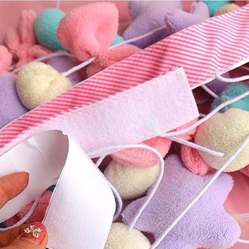 Miniatura 2 de Cortinas Kawaii para dormitorio de niñas, decoración para colgar en la pared, bonita estrella esponjosa con lazo, guirnalda de pentáculos, cortina