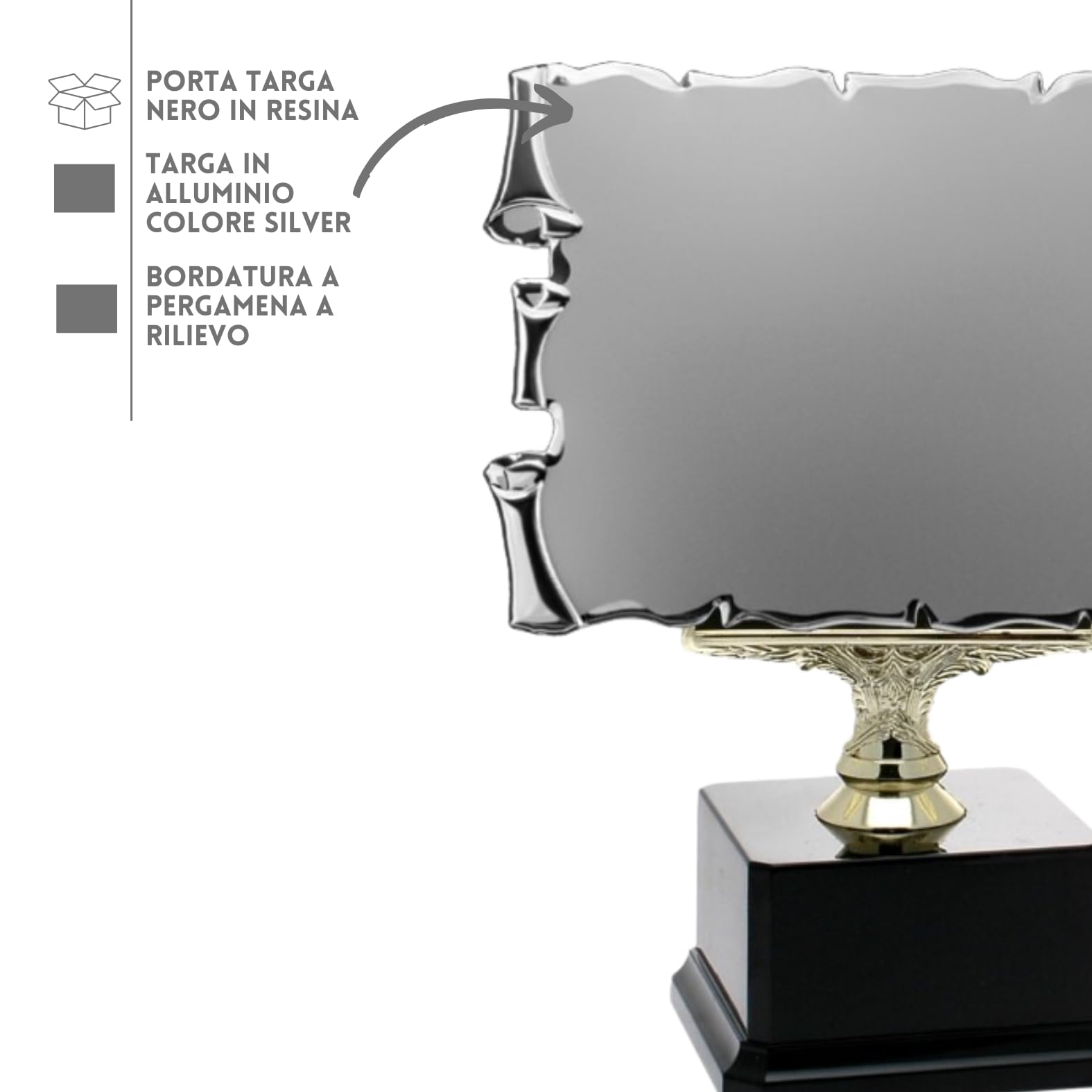 Targa Premio Personalizzata con Piedistallo Commemorativa e Riconoscimento Personalizzabile per Laurea, Pensione, Matrimonio, Anniversario, Idea Regalo Festa Papà Mamma (20.661S | 24 cm)