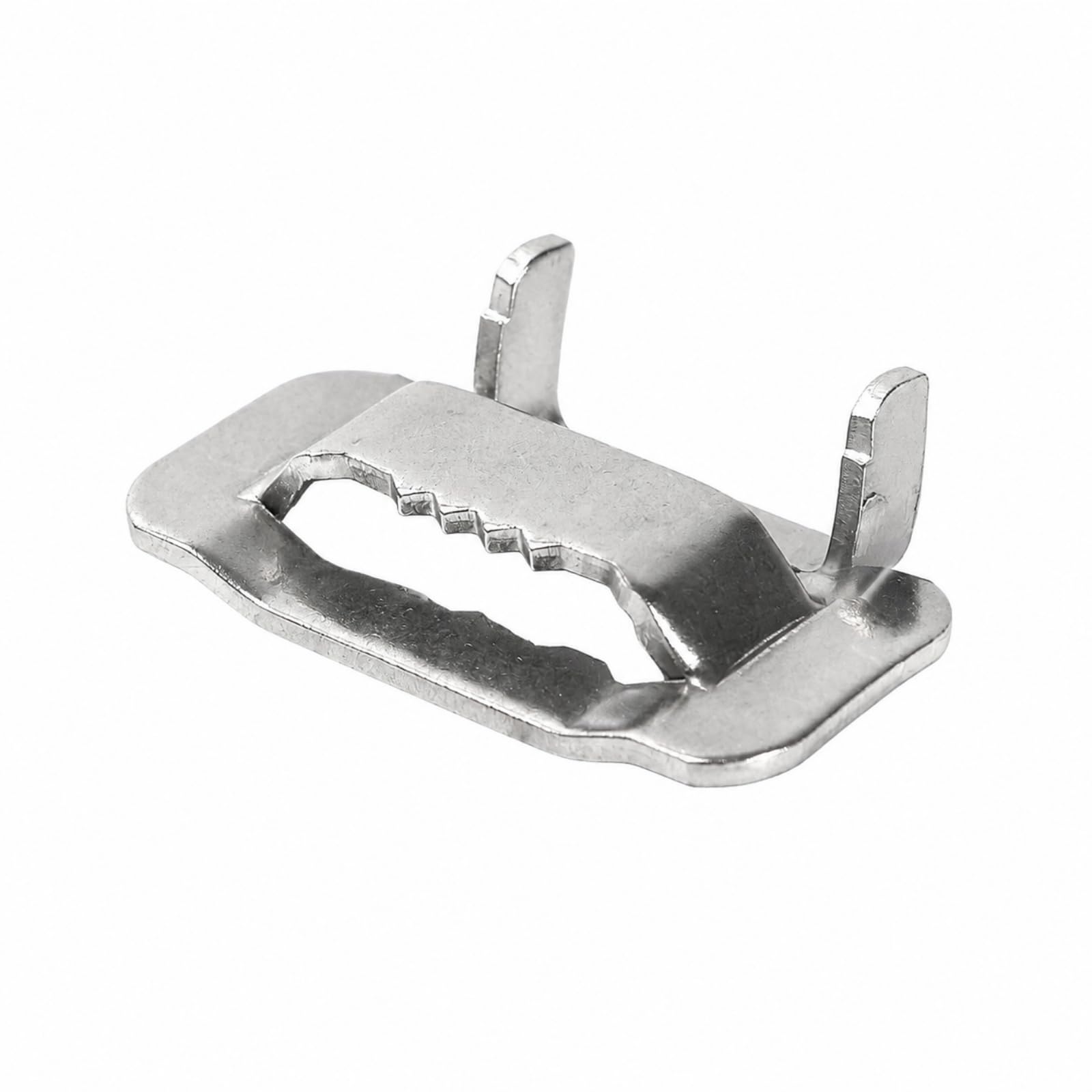 Fibbia con Denti in Acciaio Inox per Reggetta a Morsetto di Tensione per Nastro di Imballaggio Dispositivo di Aggancio per Fasce di Acciaio Adatta per, 6.4x1.0