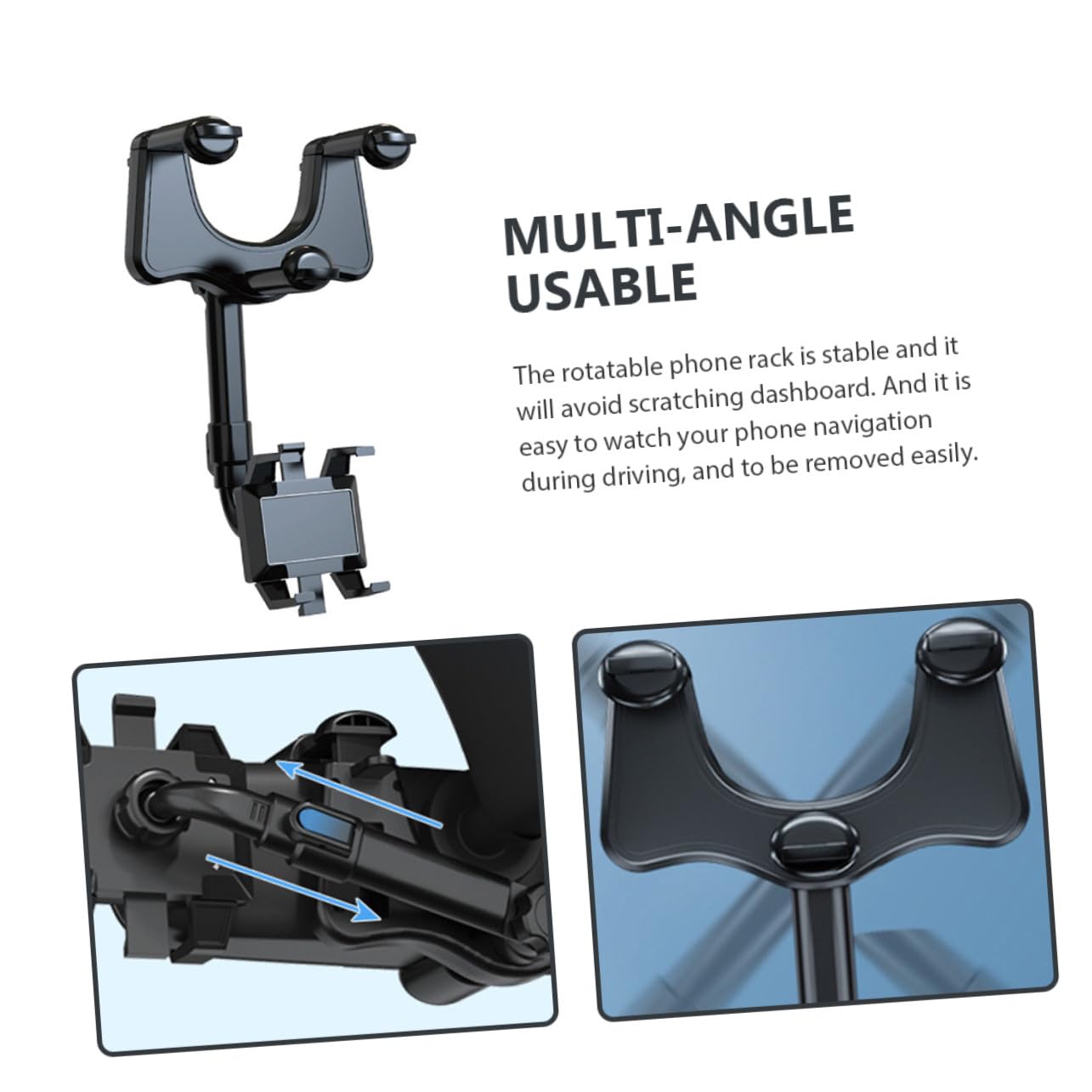 Tofficu Soporte Móvil para Coche de Tablero Soporte para Teléfono Compatible con Navegadores Color Negro Instalación Estable y Protección del Dispositivo