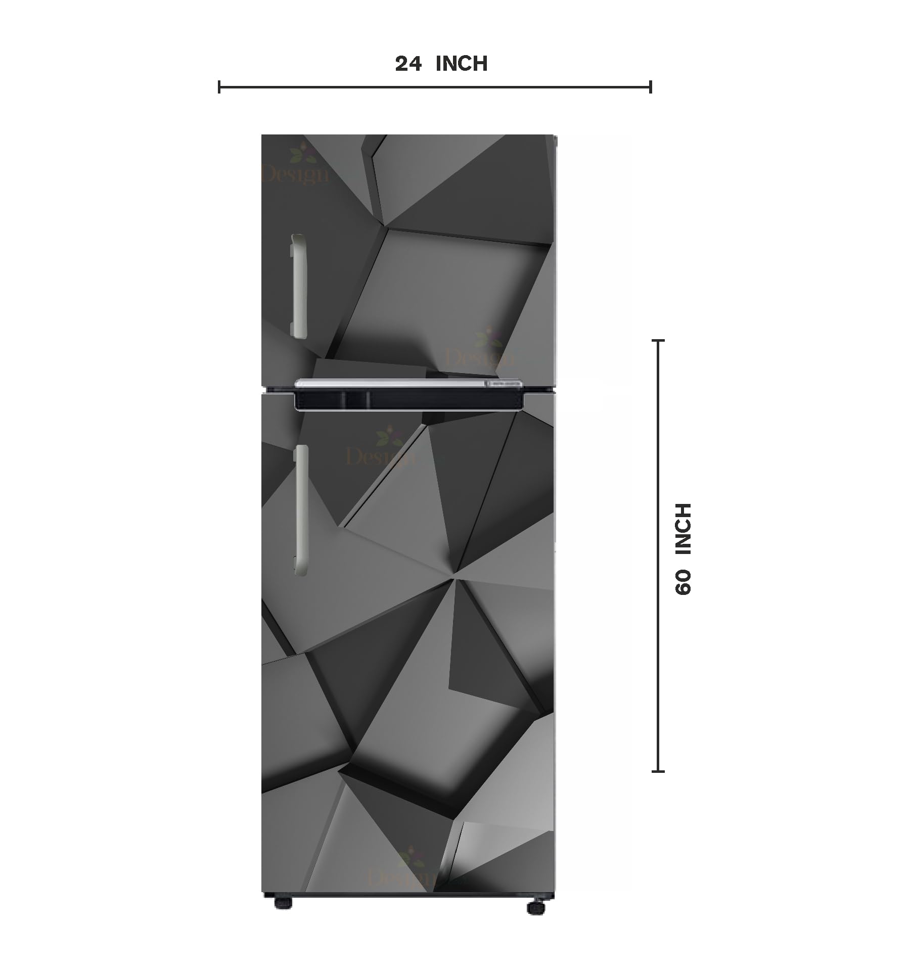 Black 3D Fridge Door Sticker - Vinyl Decal -2