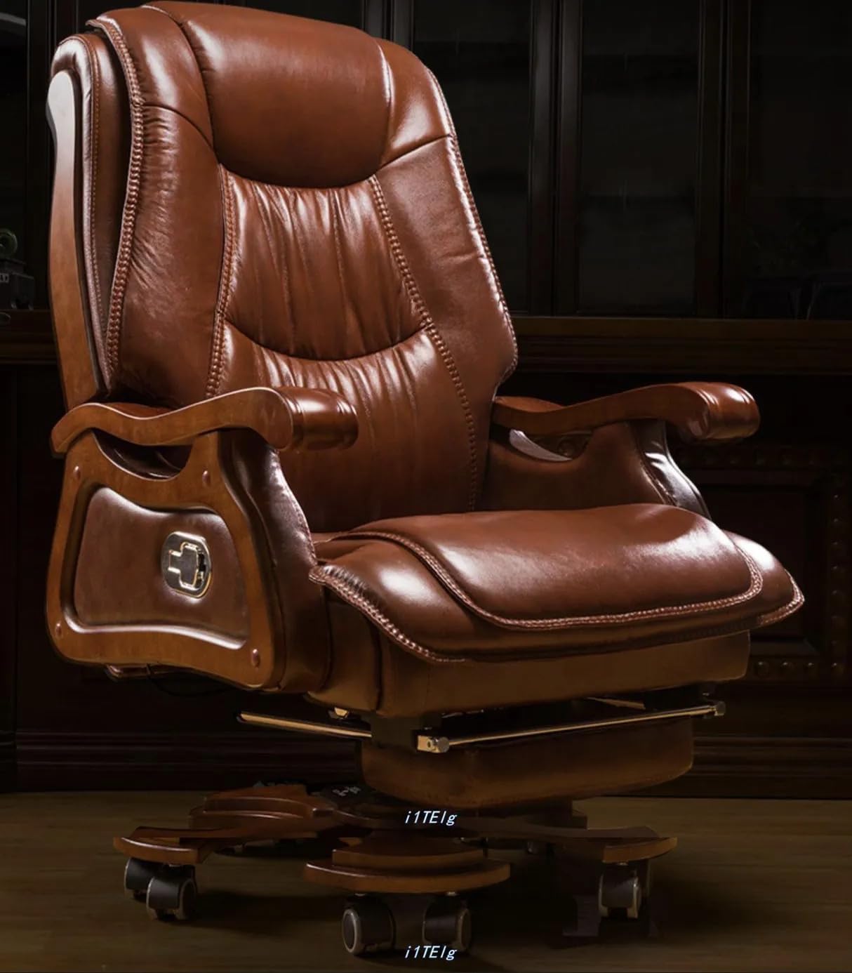 Lakdi The Furniture High Back Director & Executive Chair for Office Luxury Design Made in Plyboard with Leatherette & Recliner & Footrest Best Ergonomic Office Chair – 111011319_Brown Lakdi The Furniture High Back Director & Executive Chair for Office Luxury Design Made in Plyboard with Leatherette & Recliner & Footrest Best Ergonomic Office Chair – 111011319_Brown