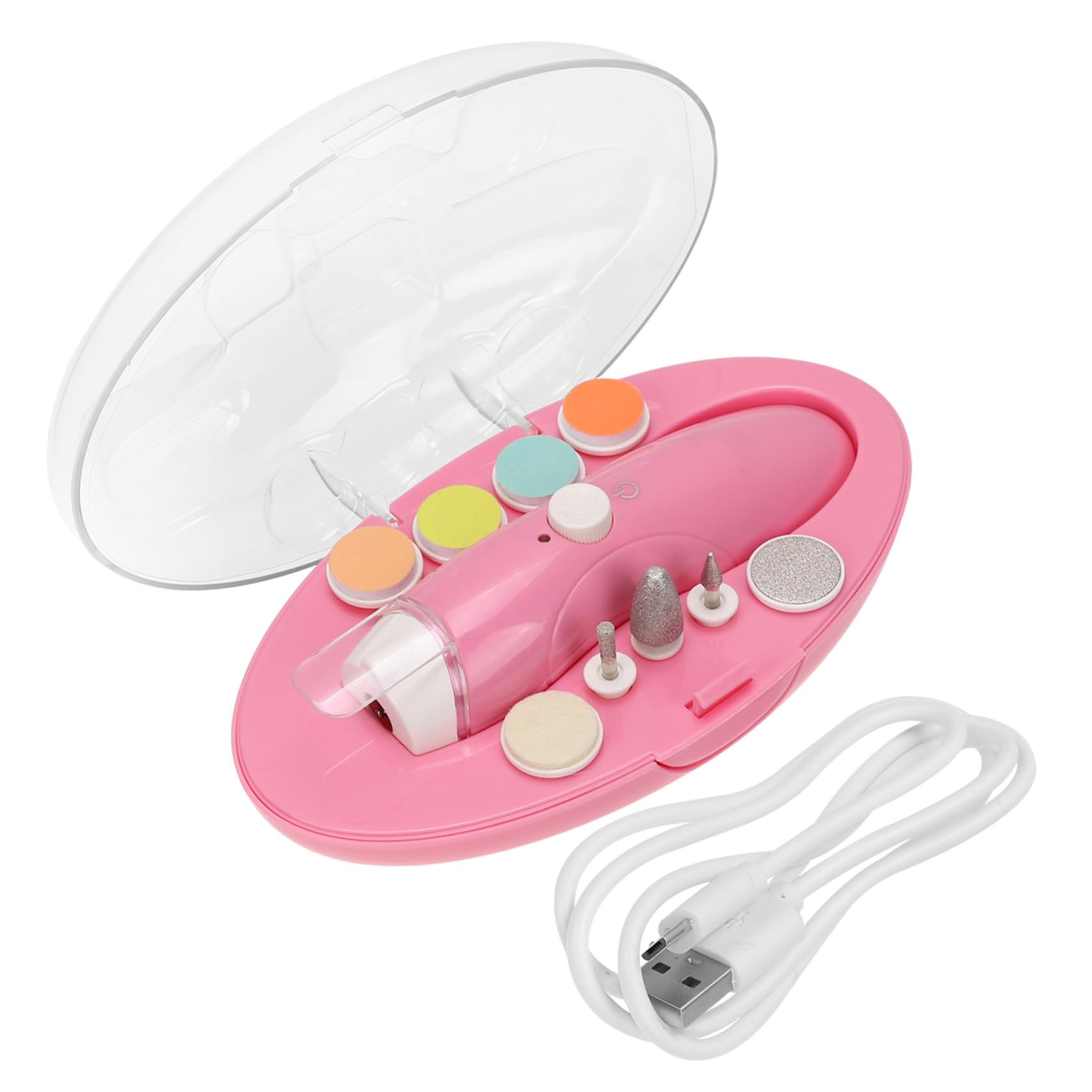 SHOWERORO Uñas Eléctrica Para Bebés Kit De Cortaúñas Cabezales Intercambiables Herramientas De Manicura Sin Batería Diseño Para