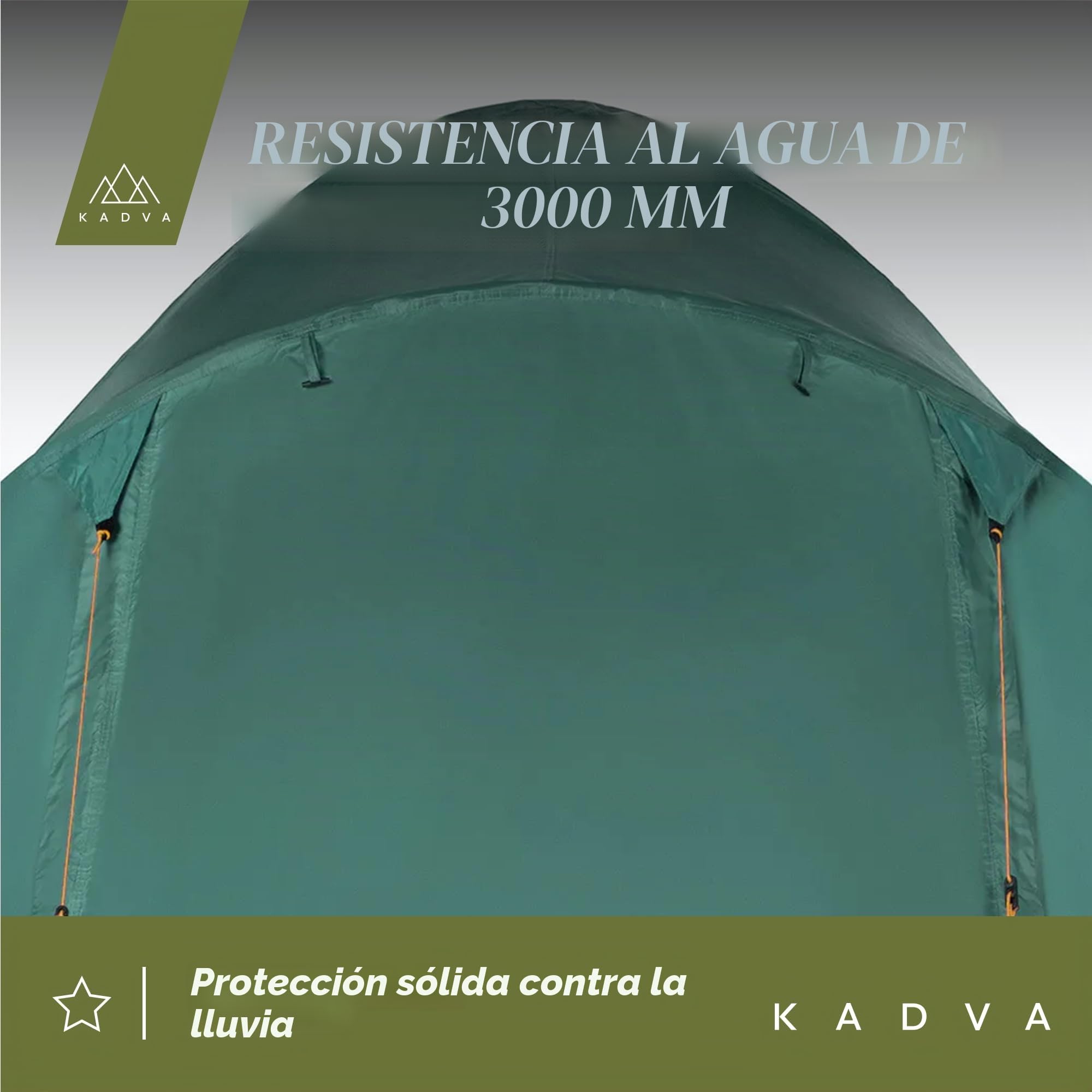 KADVA Tienda de Campaña CAMPdome 3 Cúpulas para 3 Personas 270 x 210 x 125 cm Impermeable Ligera y Duradera Estructura de Fibra de Vidrio Ideal para Acampadas y Senderismo Verde|Azul