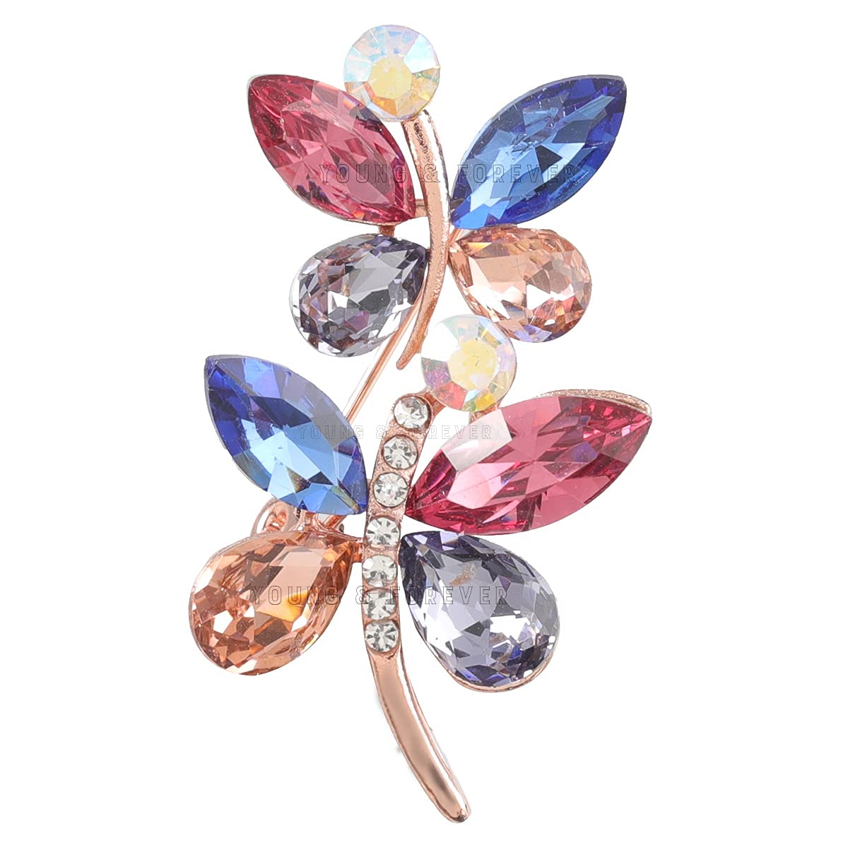 Young & Forever Gift Elegant Butterfly Clear Crystal Rhinestones Brooches and Pins Gold Plated Multicolor Crystal and Cubic Zirconia Studded Collar Brooch Clothing Accessories for Women and Girls Fashion (B09H5MS7VS) Amazon Price History, Amazon Price Tracker