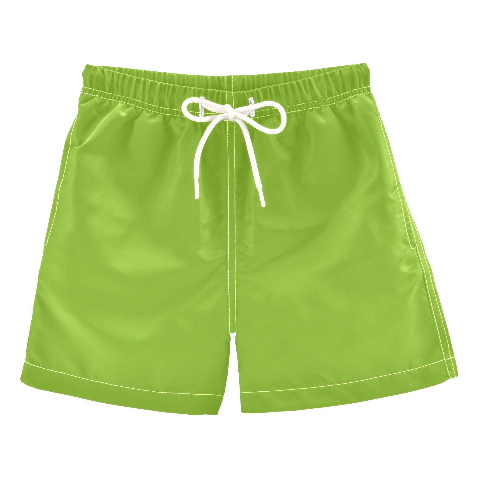 Mr.Brilliant Boys Swim Trunks, Kid Quick Dry Beach Board Shorts with Drawstring, Soft Breathable Toddler Swimwear 2T Chartreuse 02
