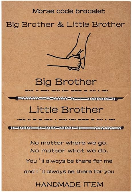 Big Sis Lil Sis/Big Brother Lil Brother Family Morse Code Bracelets 2-3pcs Sterling Silver Pinky Promise Matching Bracelets Set Mom And Son/Daughter BFF Friendship Family Relationship Inspirational Jewelry