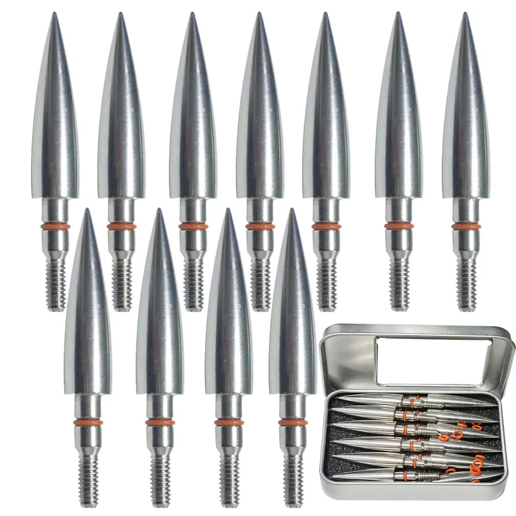 100/125/150/200/300 Grains Archery Field Points Practice Field Tips, Archery Target Practice Hunting Arrow Tip for Recurve, Compound Bow Crossbow, Stainless Steel Screw in Broadheads