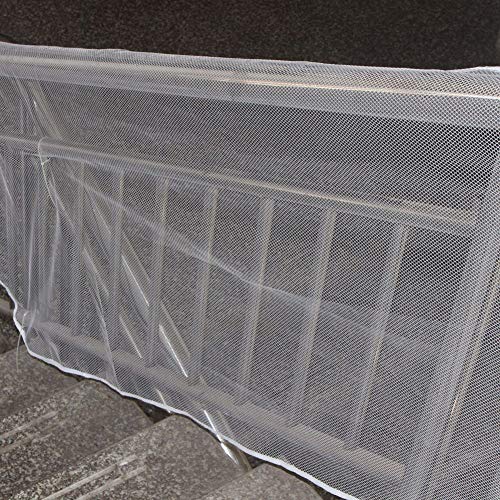 AKLOSIPY Red de 3 Metros para Niños y Mascotas - Malla Protectora para Barandillas de Escaleras y Balcones para Prevención de Accidentes, Color Marrón (3 Metros Blanco)