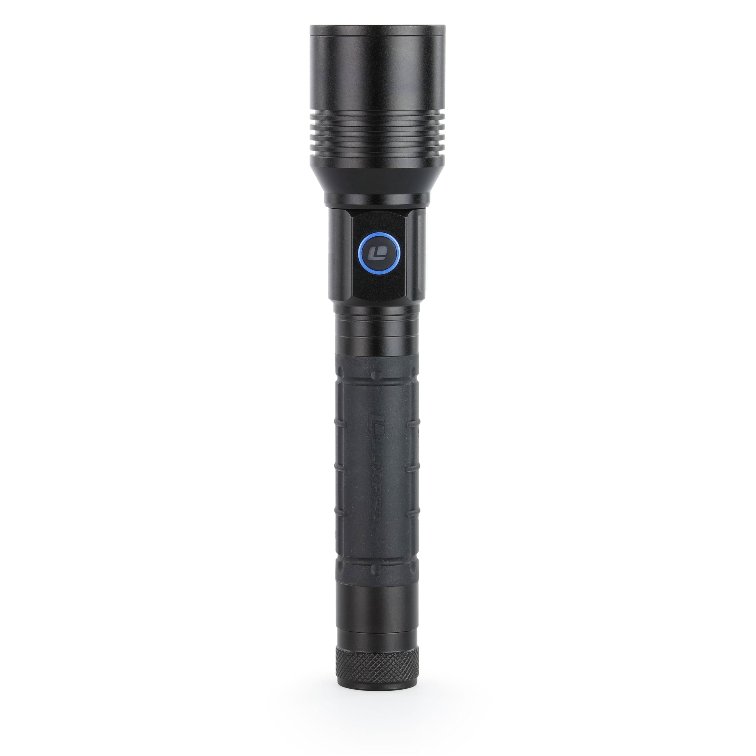 LUXPROXP1105 Rechargeable Dual-Power LED Flashlight - Bright Flashlight with Power Bank - Features Ergonomic Grip & LPE Optics