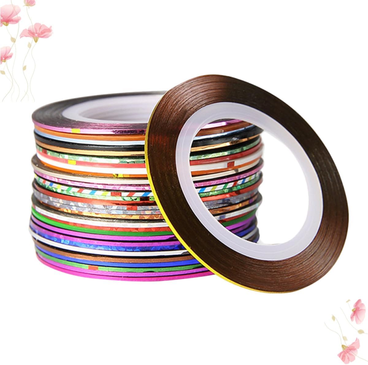 30 Colors Nail Art Striping Tape 1Mm DIY Nail Sticker Set Shining Line Tape for Manicure Art Accessories Women Decoration