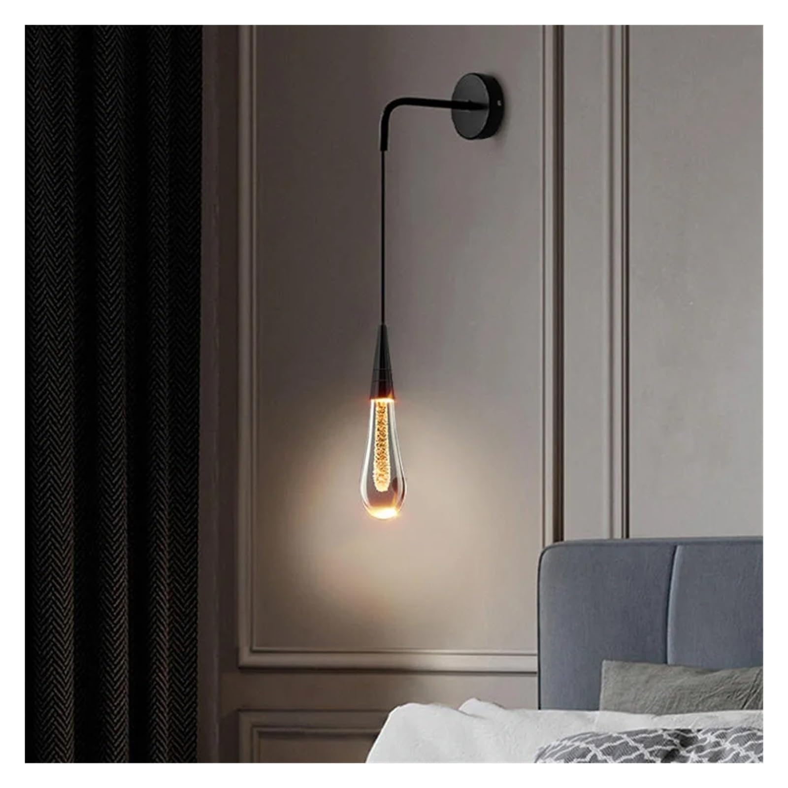 SYAXVOM Modern Crystal Wall Lights Glass Led Indoor Living Room Raindrops Lamp Compatible with Restaurant Bedroom Bedside Corridor Sconces