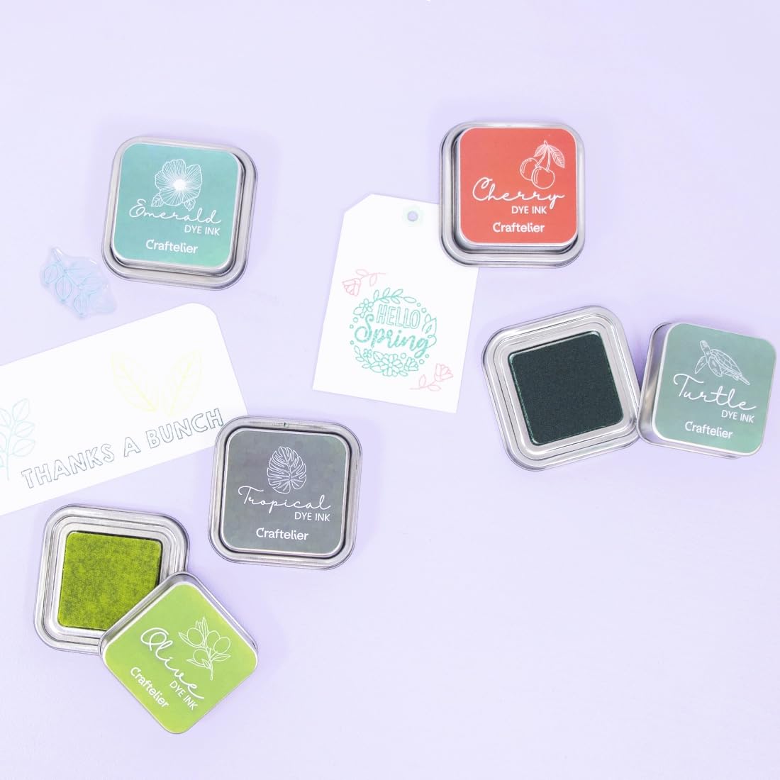 Tampone Inchiostro Craftelier A Base Acqua - Scatola Metallica 6.3x6.3cm, Per Timbri Su Carta E Cartoncino - Foto 9