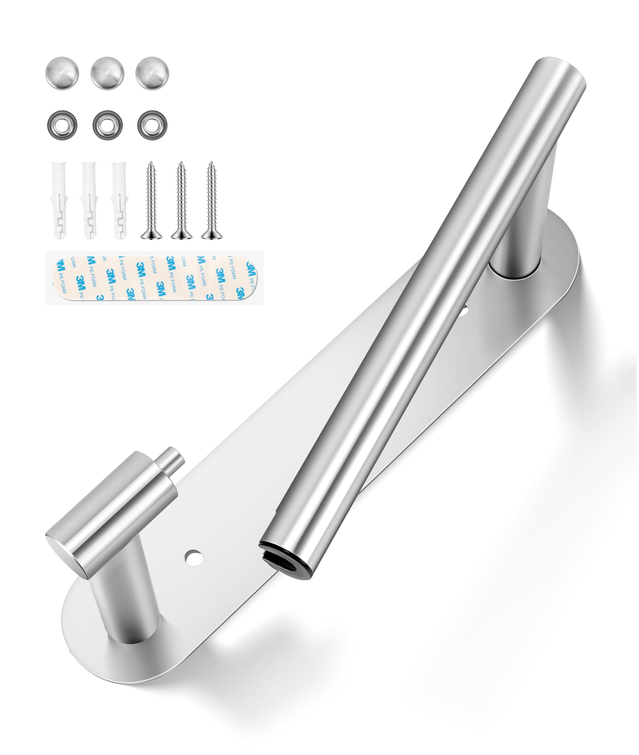 ZYODUOB Toilet Roll Holder, Stainless Steel with Double Post Pivoting, Wall Mounted for Bathroom, Wire Drawing, 18*10*5