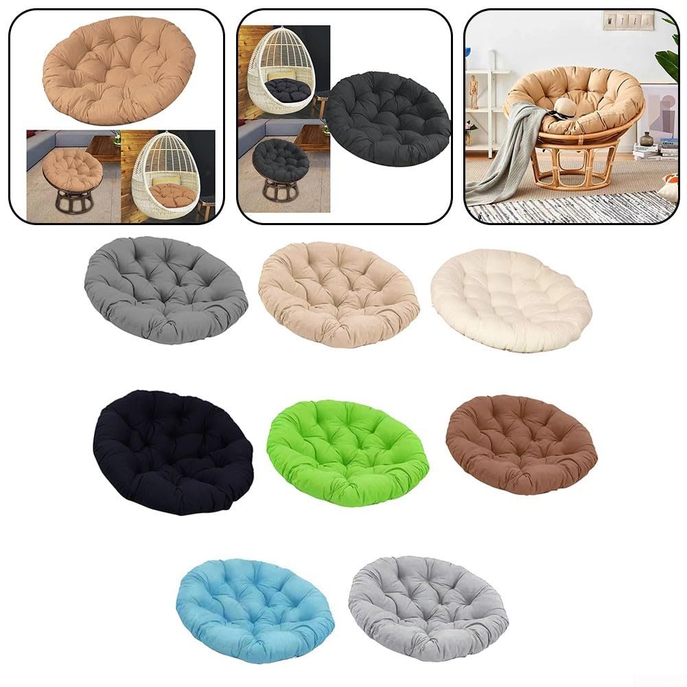 Gartenstuhlauflage Rund 60X60 Cm, Polster Für Hängesessel Und Schaukelstuhl Mit PP-Füllung, Ergonomisches Sitzkissen Druckentlastung Für Terrasse Wohnzimmer Innenbereich(H)