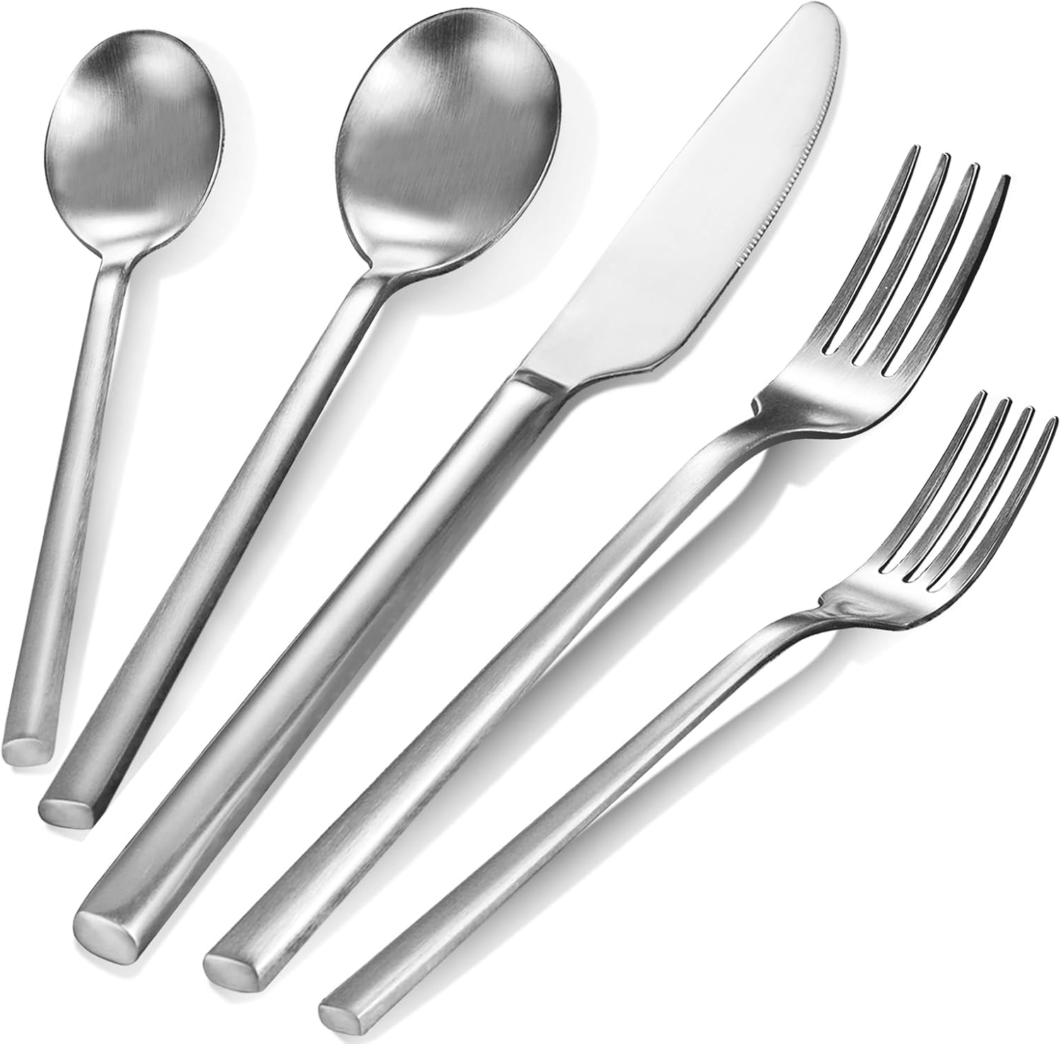 Silver Silverware Set, 20Piece Luxury Stainless Steel