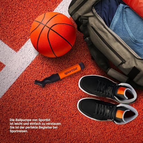SPORTBIT Ballpumpe mit 5 Nadeln Set - Handpumpensystem zum Aufpumpen - Passt für jeden Sportball Volleyball Basketball Fußball Gymnastik… – Ansicht 6