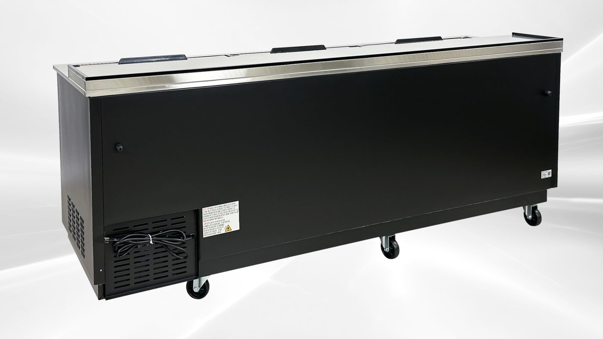 Elite Kitchen Supply Commercial ETL NSF Back Bar Beer Bottle Cooler Refrigerator, Fridge Chiller Cooler Top Lid, White, 55cases of 12 oz. cans Capacity, 95