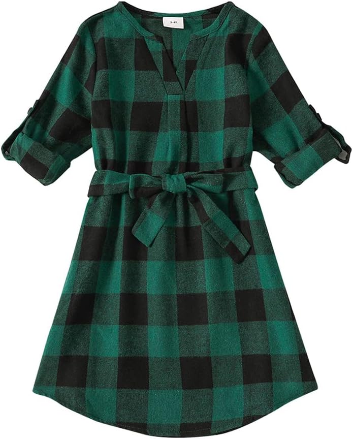Mommy and Me Christmas Dresses Plaid Velvet Dress Xmas Holiday Party Mom Daughter Matching Outfits Photoshoot - Image 3